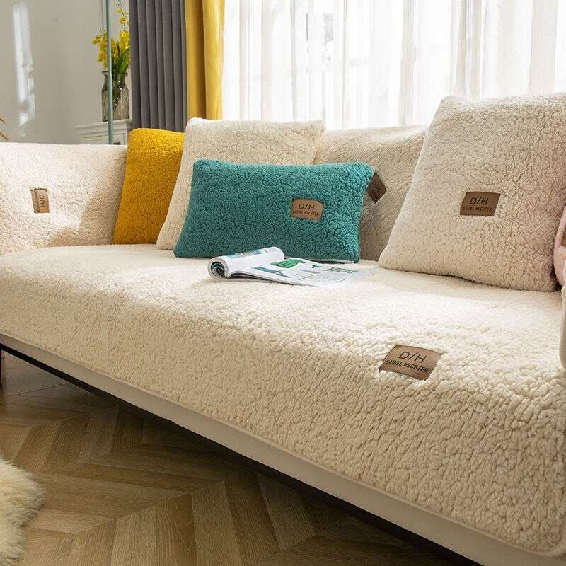 Housse de Canapé Ultra Douce en Cachemire d'Agneau – Effet Peluche & Antidérapante