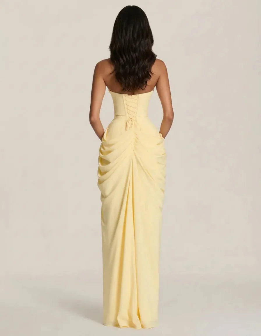 Le Dhalia — Robe De Soirée Drapée Sans Bretelles — photo 2