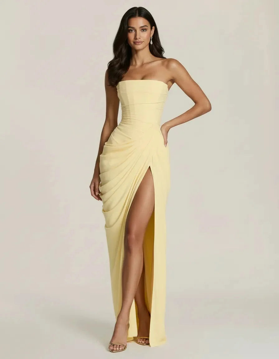 Le Dhalia — Robe De Soirée Drapée Sans Bretelles — photo 5