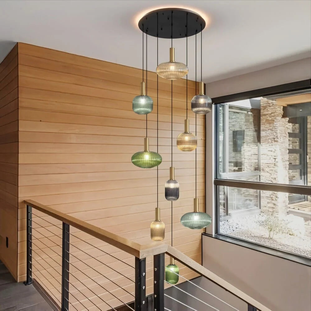 Elegancka Szklana Lampa Wisząca w Stylu Vintage — zdjęcie 16